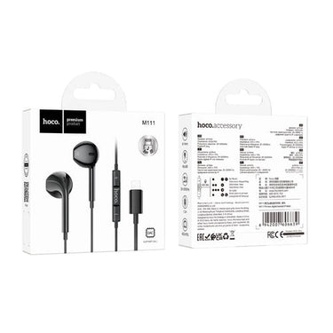 Hoco M111 Plug And Play Primero Digital Lightning Handsfree - Black